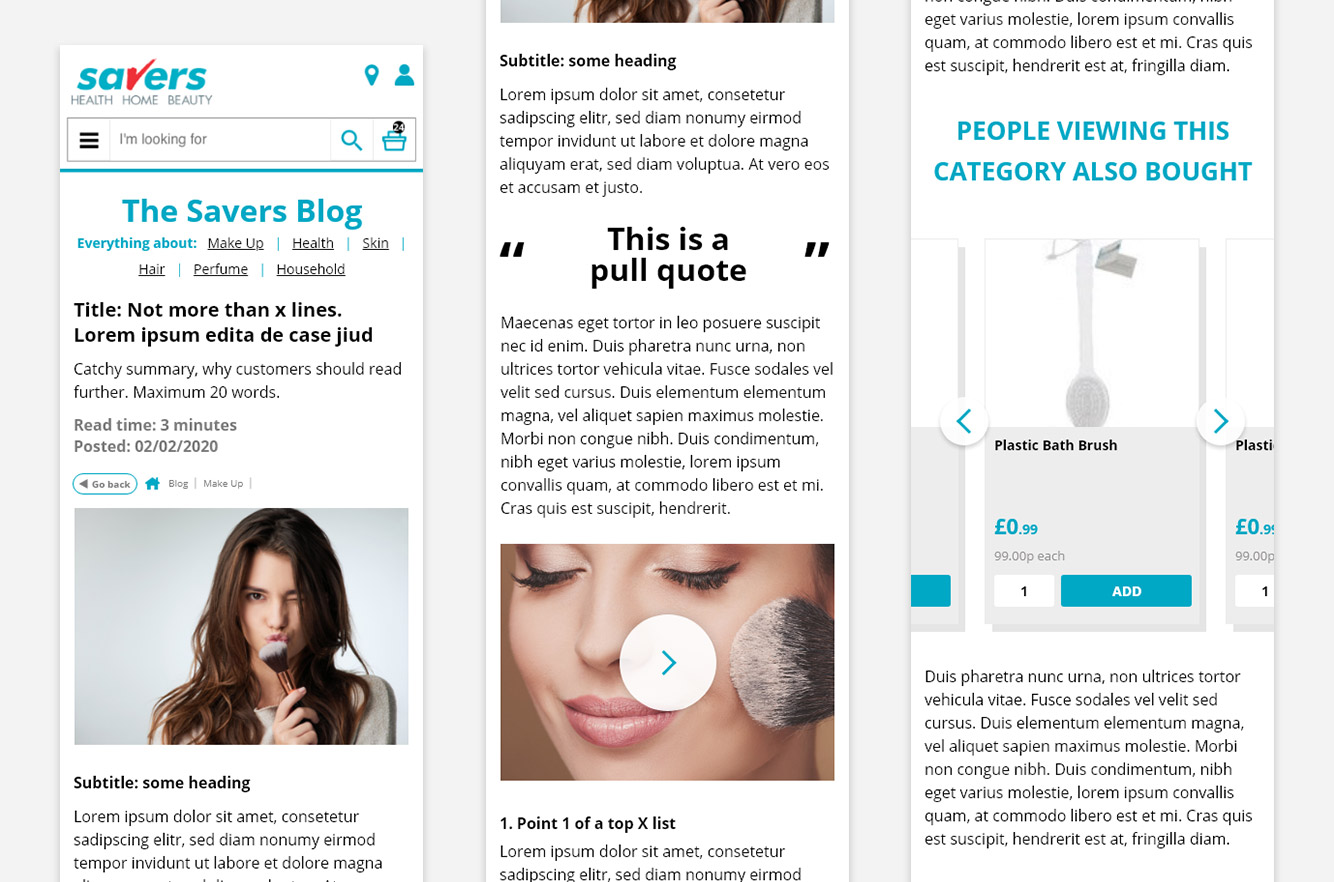 Savers article page mobile